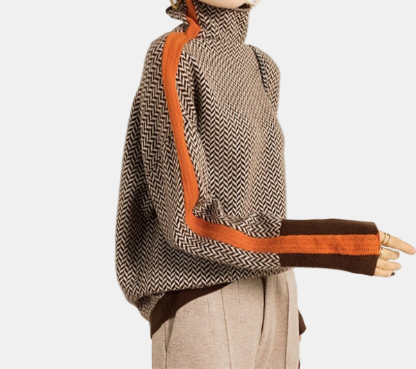 Solene | Herringbone Luxe Turtleneck