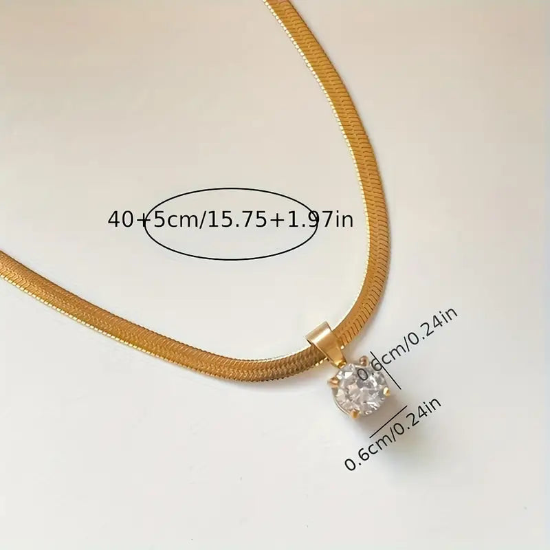 Sara | Elegant Guld Rhinestone Hänge Halsband