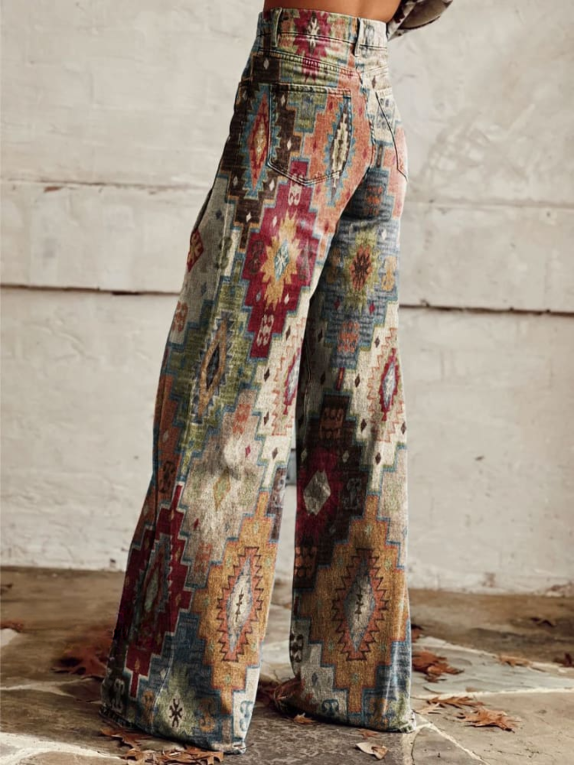 Lena | - Vintage-inspirerade byxor i svart, klassisk passform, bomullsbland