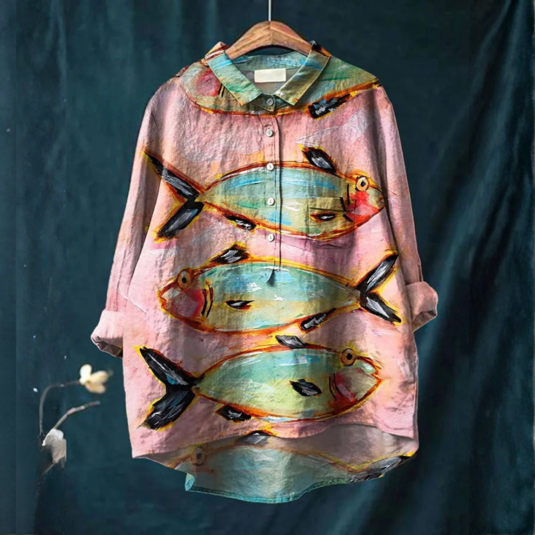 Lena | Konstnärlig Fisk T-shirt