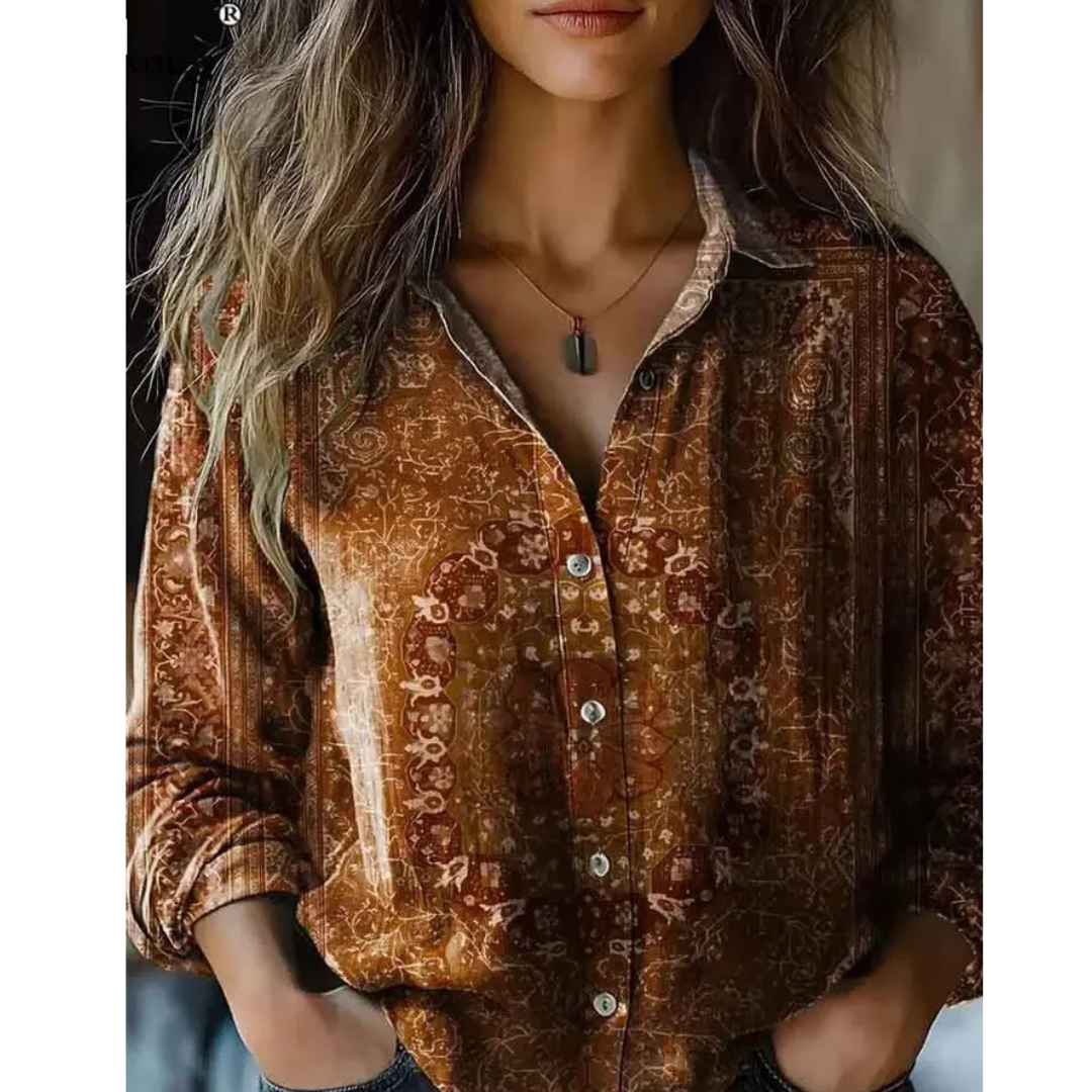 Elsa | Vintage blus i bomull, klassisk snitt, pastellblå