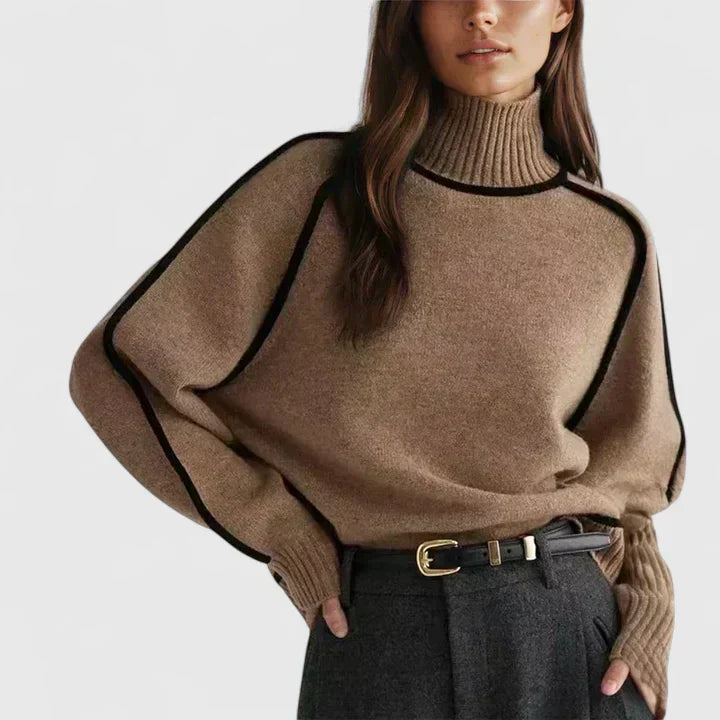 Malin | Elegant tröja i svart, klassisk snitt, bomullsblandning