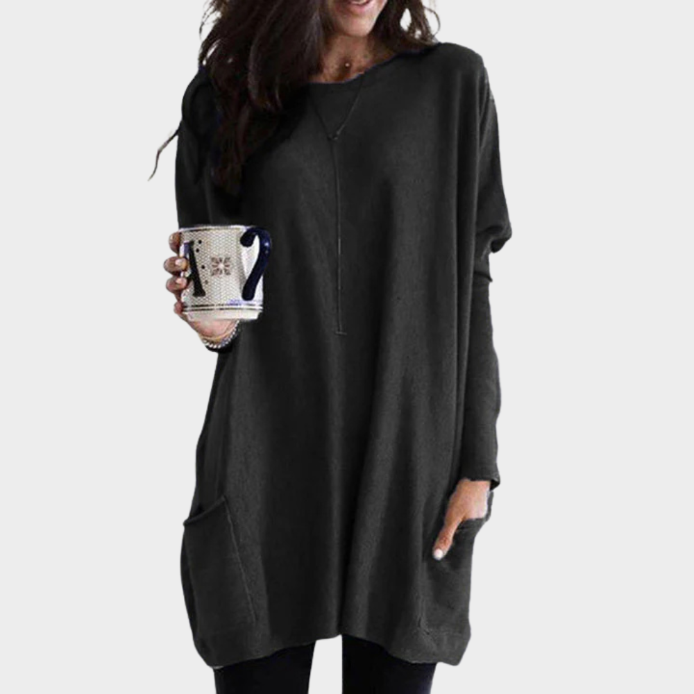 Rut | Långärmad klänning i midi-längd med mage-täckande design