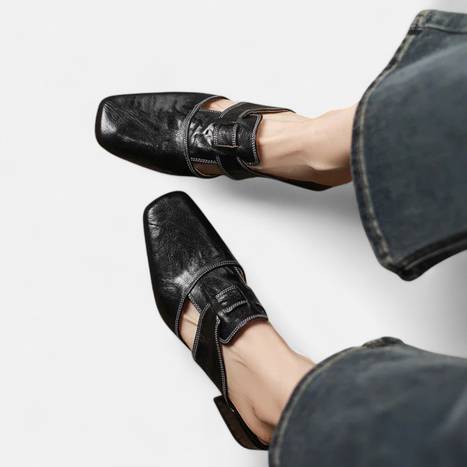 Sigrid | Eleganta Läder Sandaler i Svart