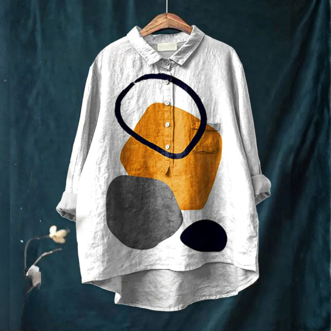 Sienna | Geometrisk Abstrakt Tryck Skjorta