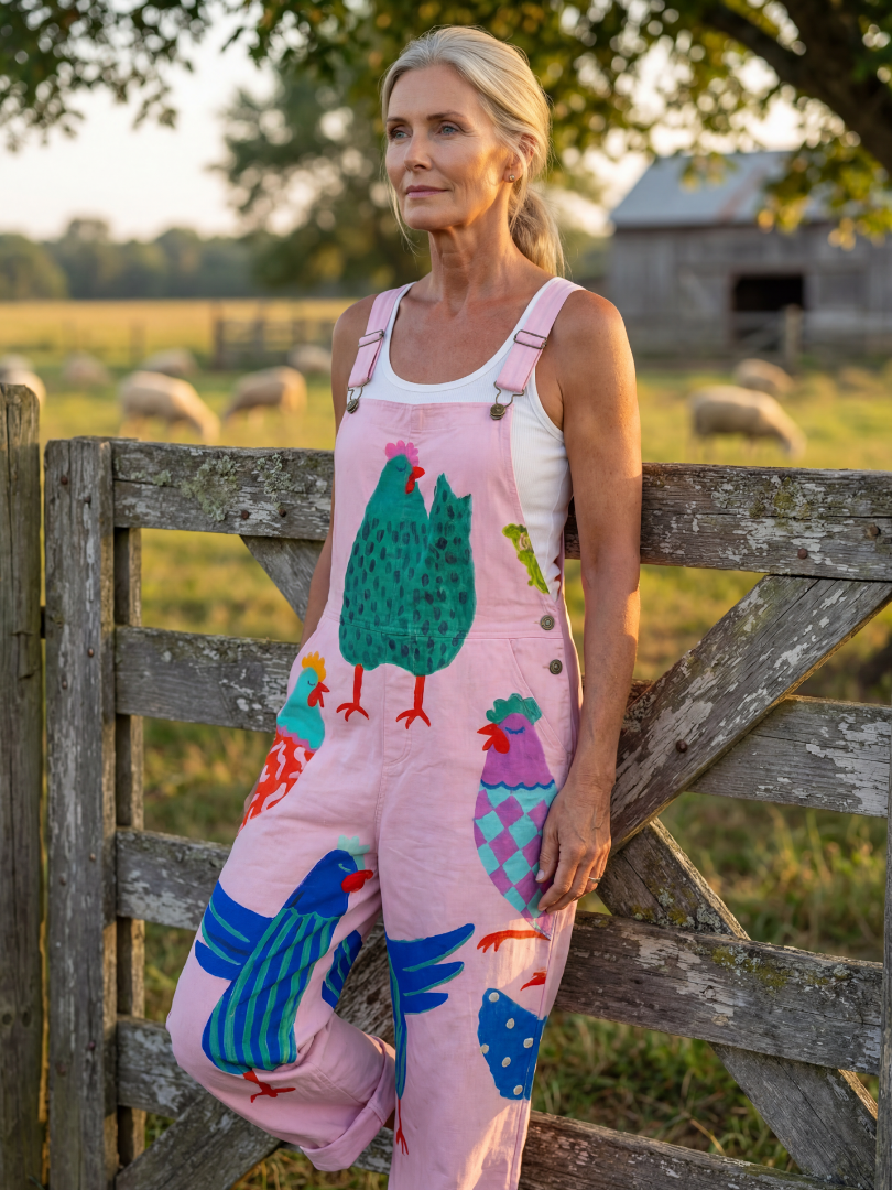 Anna | Jumpsuit med hönamotiv i helfigur