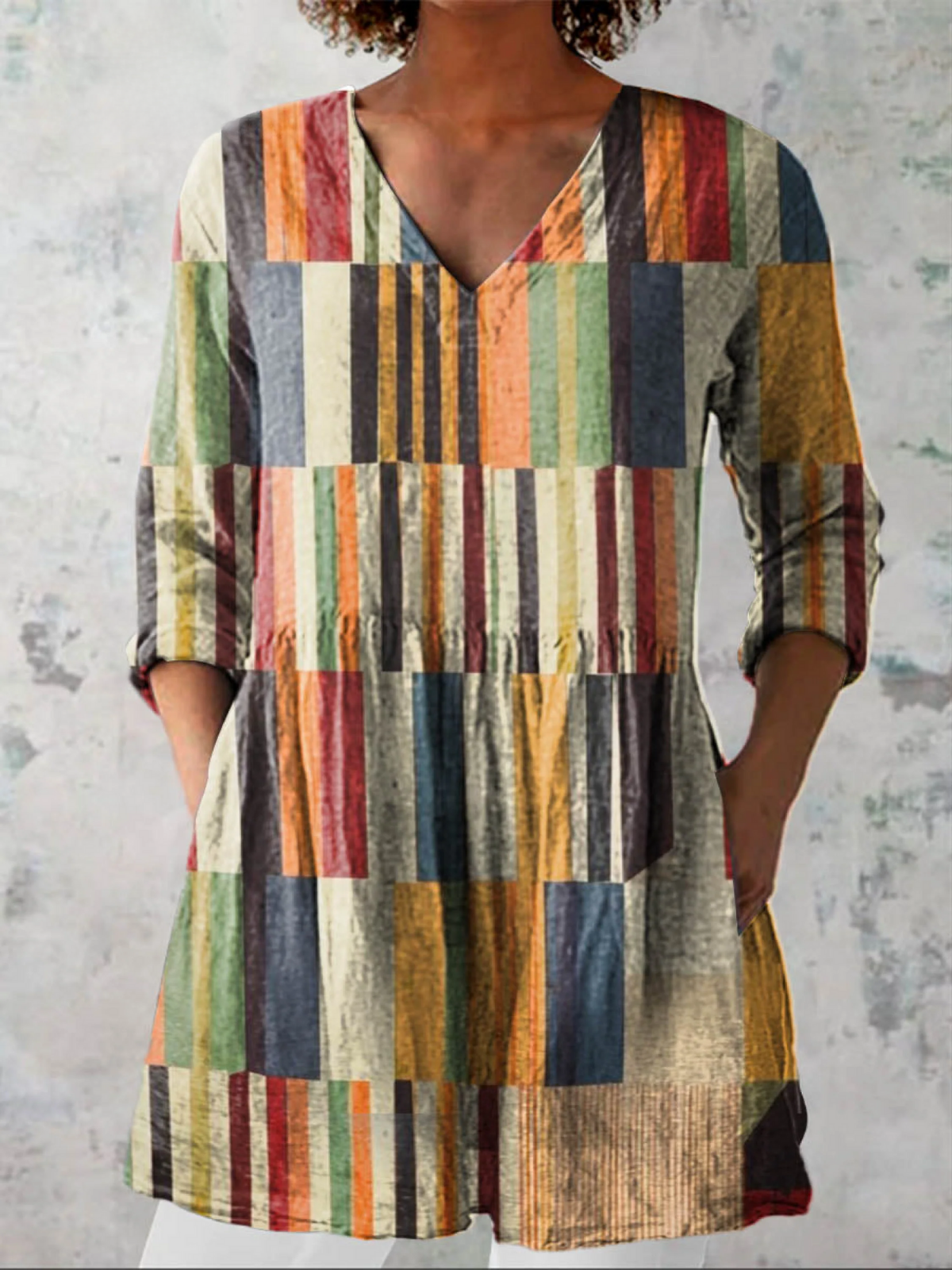 Farrah | Lång V-hals blus