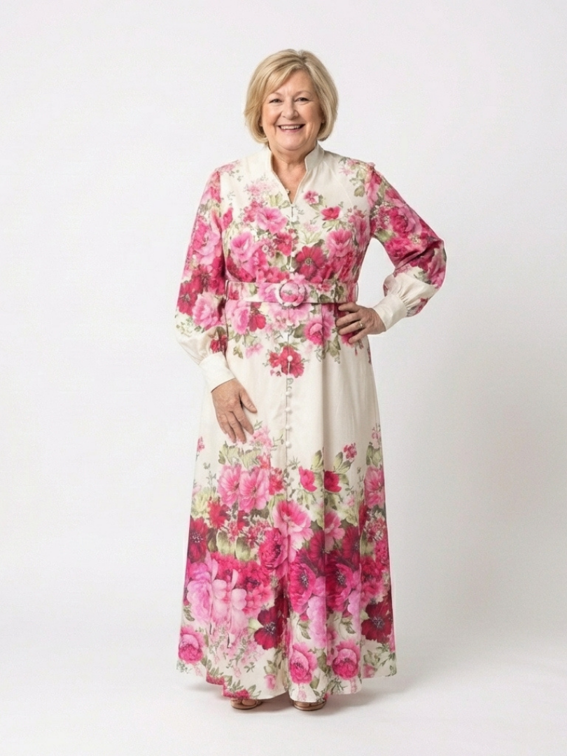 Karin | Blommig Maxiklänning Med Bälte