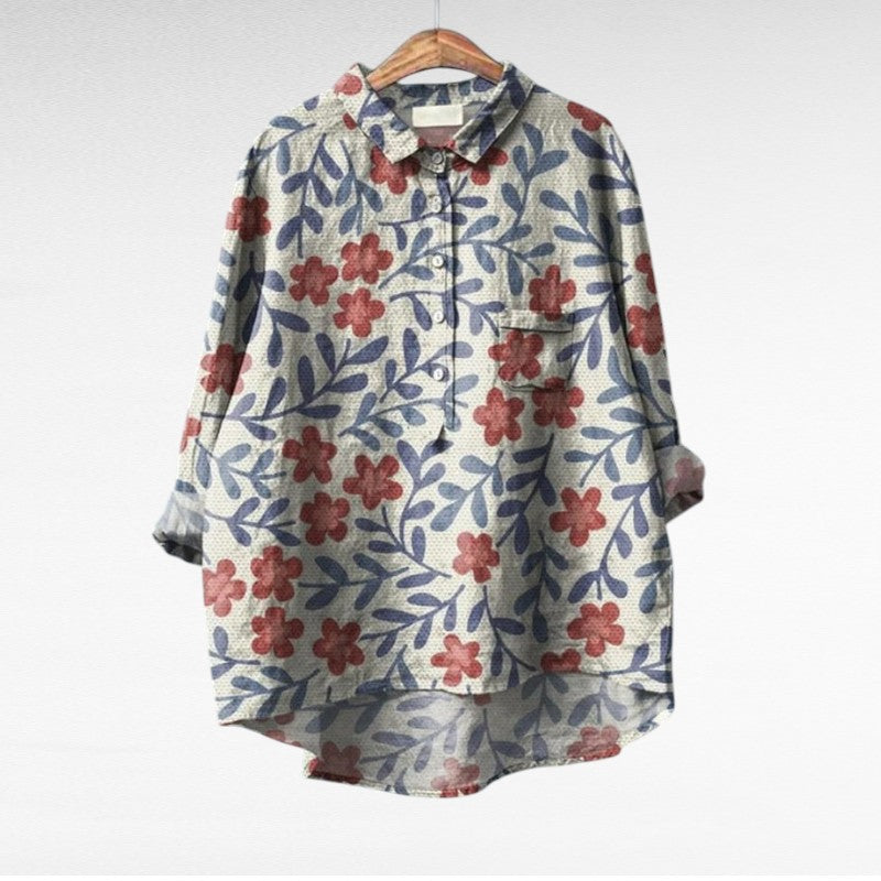 Hedvig | Elegant linnéblus i vit med klassisk sommarkänsla