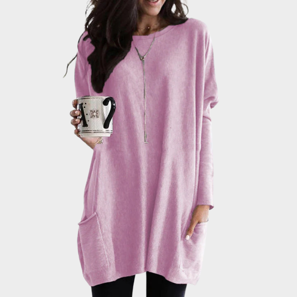 Rut | Långärmad klänning i midi-längd med mage-täckande design