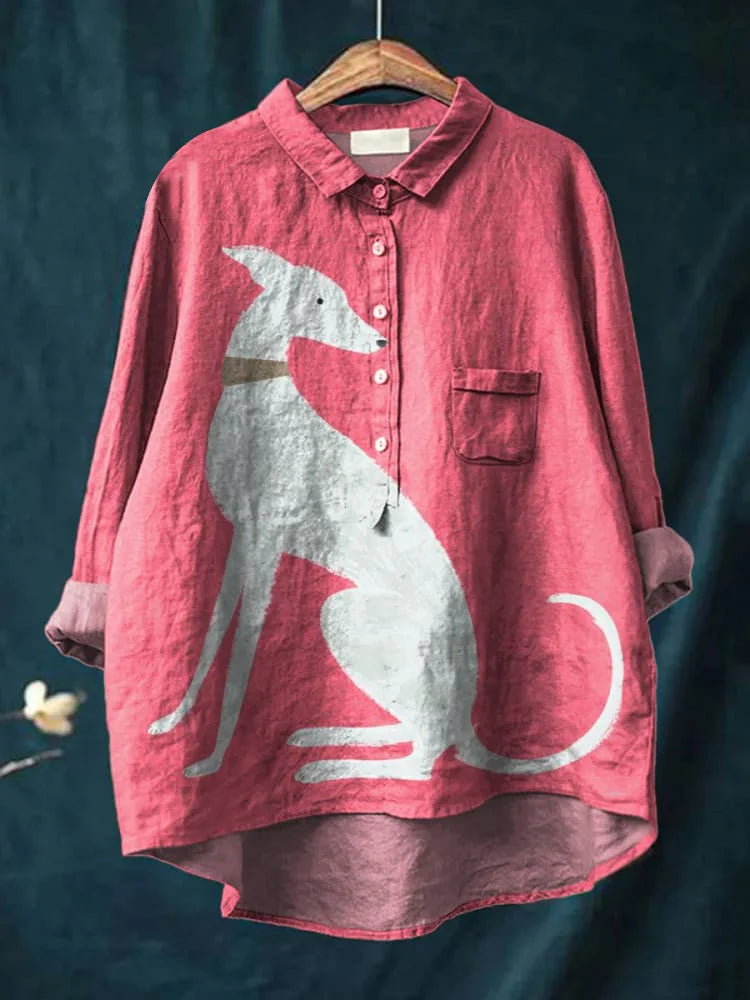 Klara | Hundkonst T-shirt i bomull, klassisk snit, vit