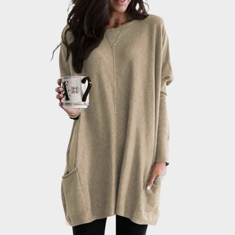 Rut | Långärmad klänning i midi-längd med mage-täckande design