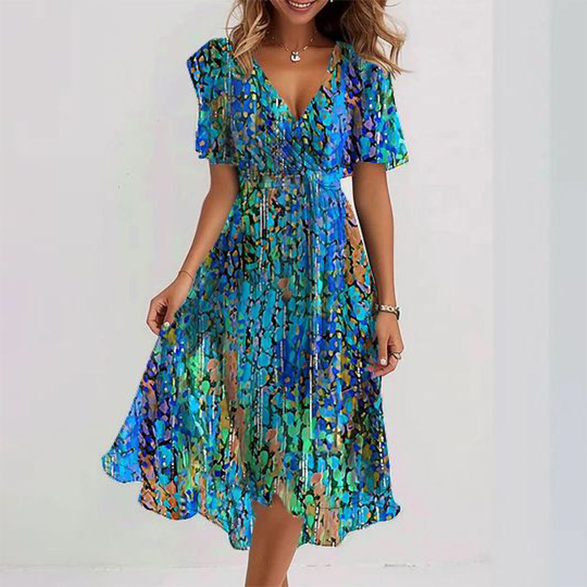 Johanna | Breezy Blue Midi Klänning