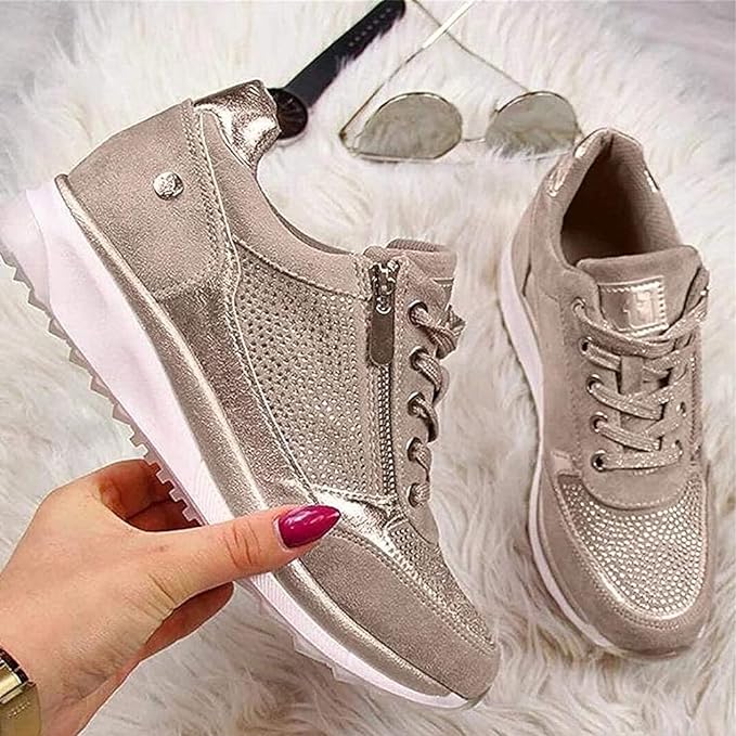Maja | Ortopediska Sneakers med Dragkedje, Vit Läder