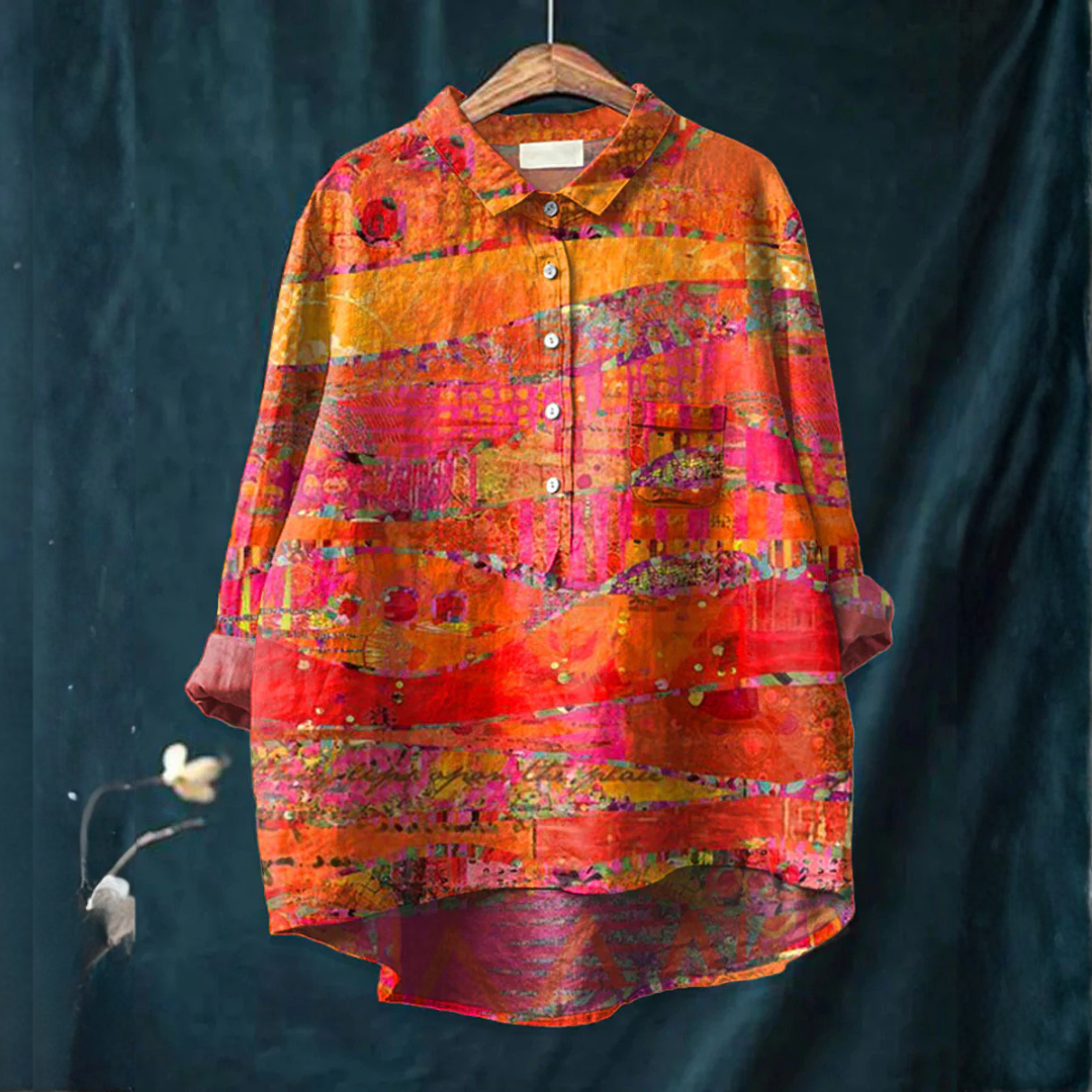 Ariana | Djärv Abstrakt Tryck Skjorta