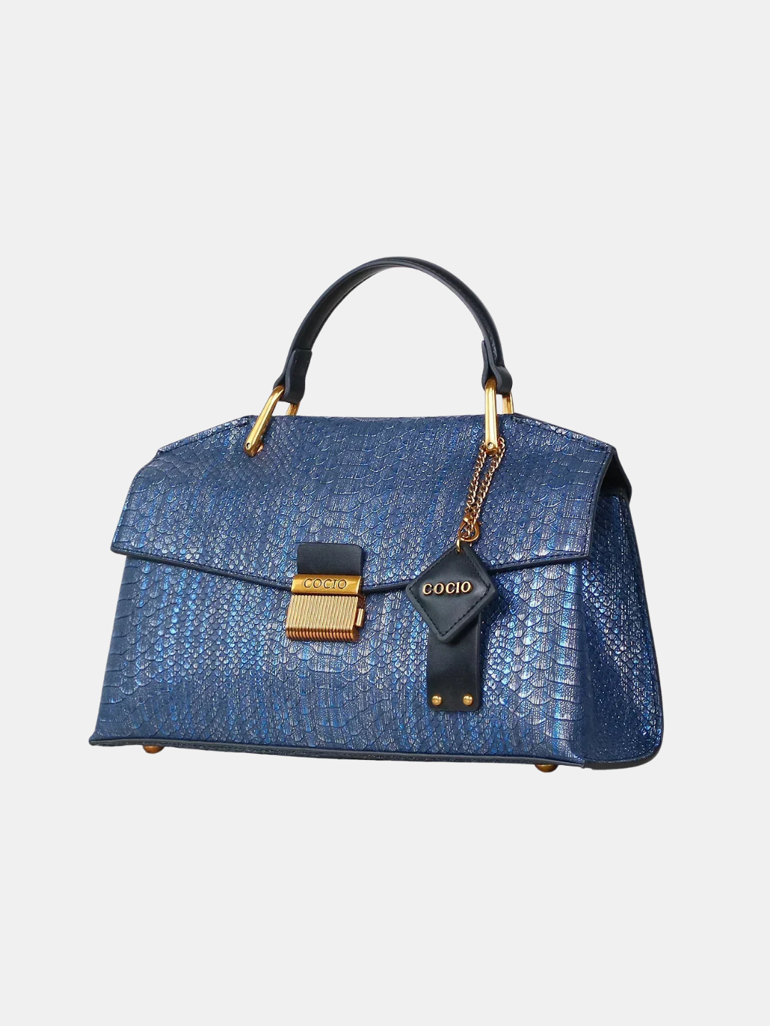 Sigrid | Python Tote Bag i svart läder