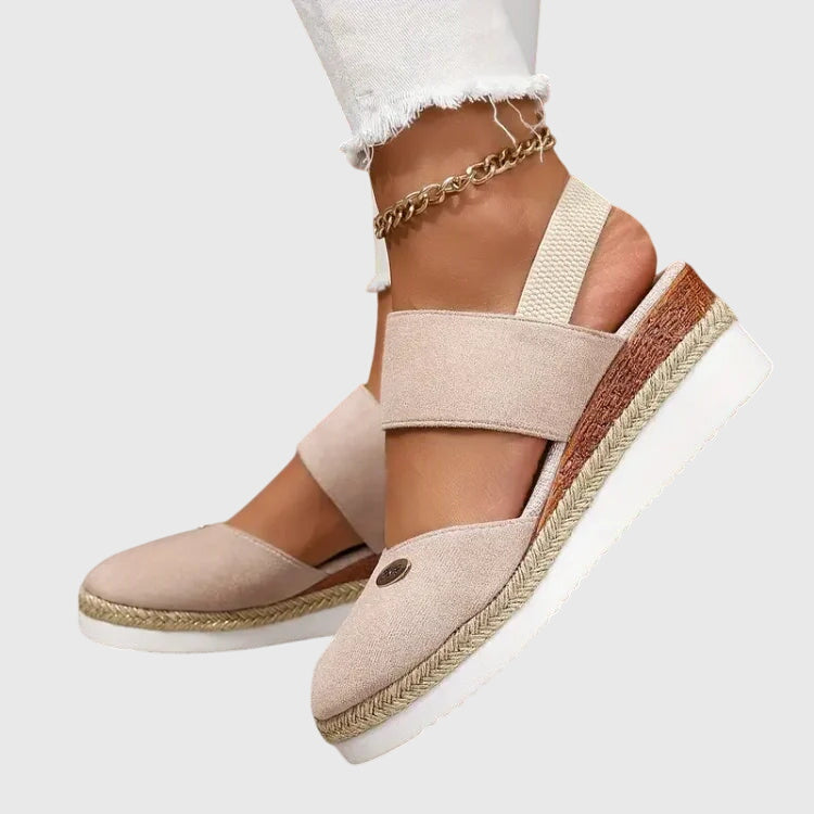 Elsa | Ortopediska sandaler i svart läder med bekväm passform