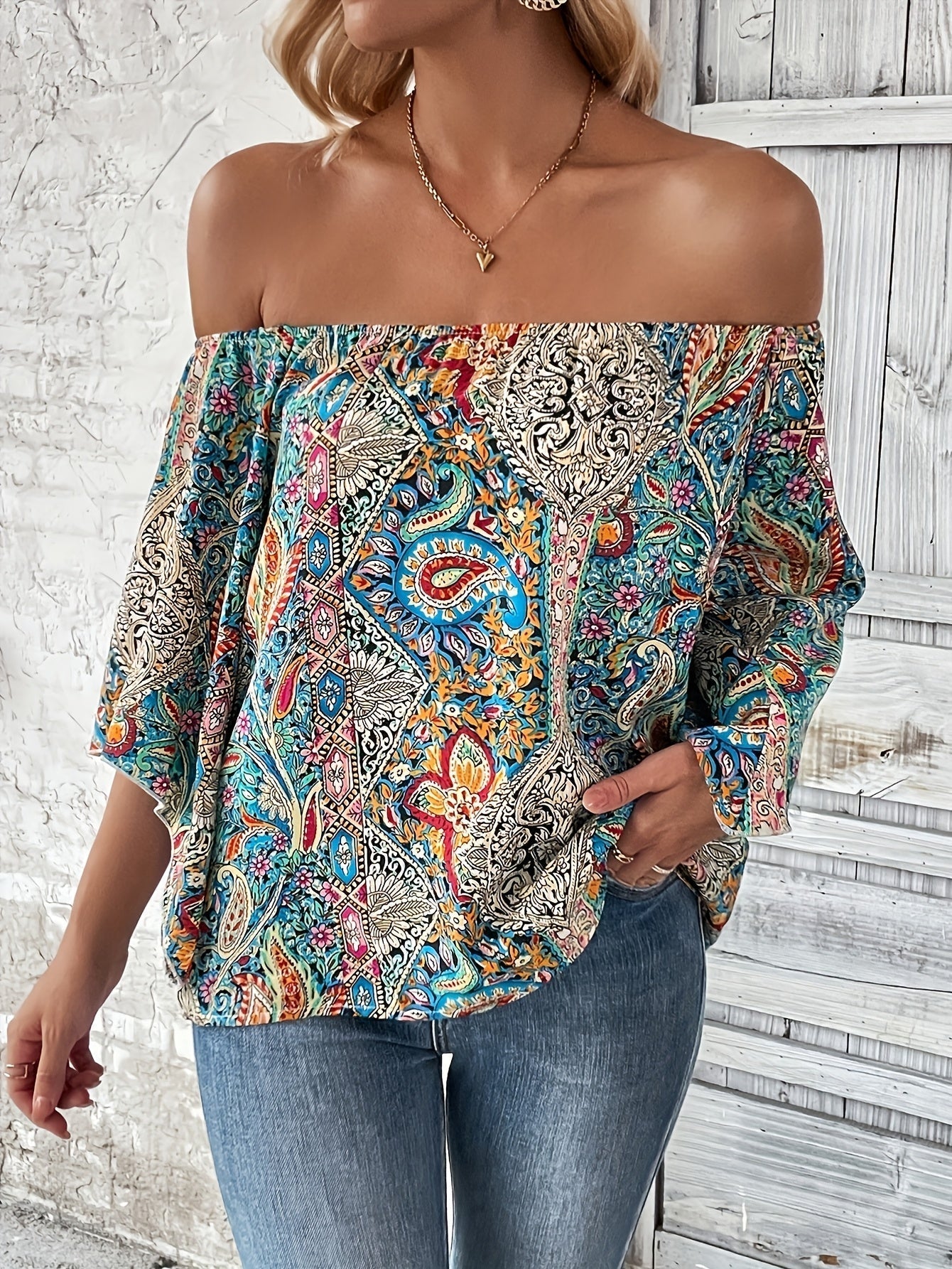 Sara | Axellös Blus I Bohemisk Stil
