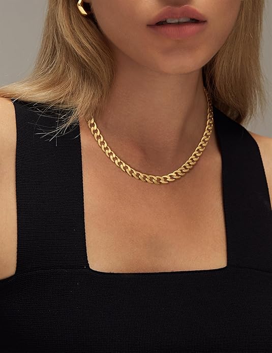 Sofistikerad Chunky Guld Cuban Länk Halsband