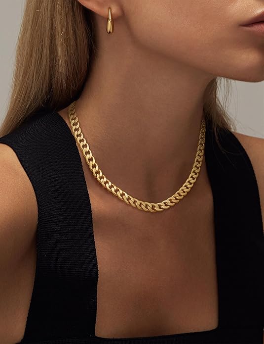 Sofistikerad Chunky Guld Cuban Länk Halsband