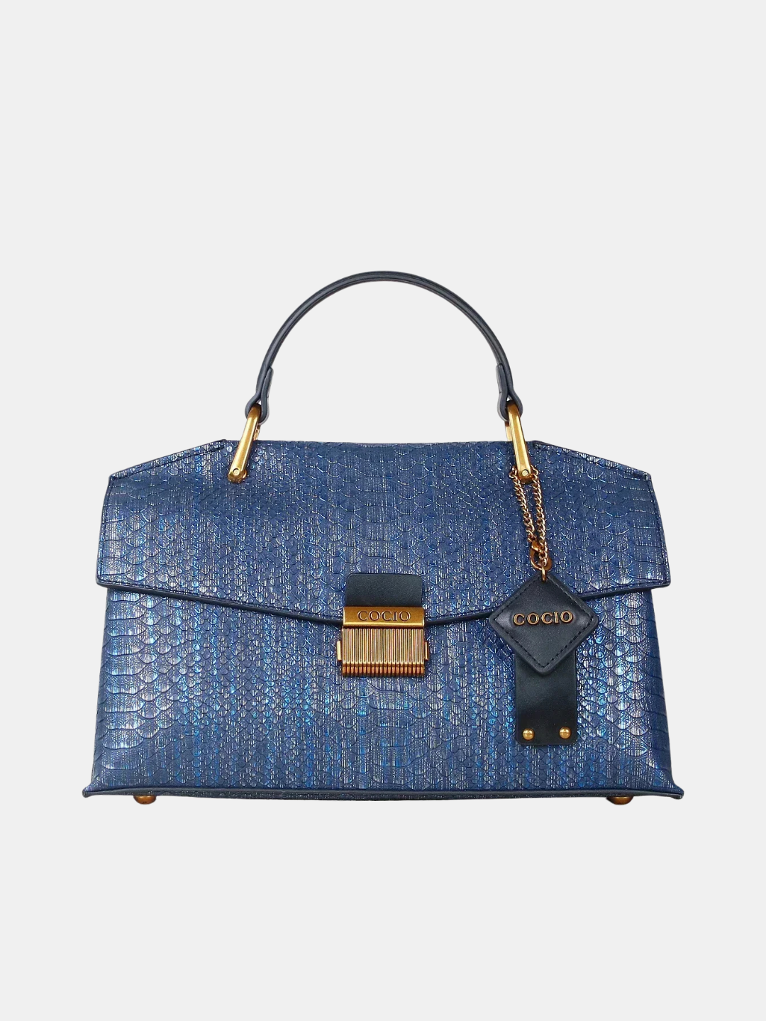 Sigrid | Python Tote Bag i svart läder