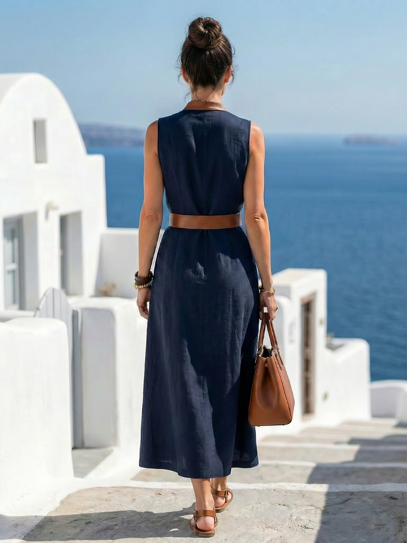 Agnes | Contrast Line Midi Dress