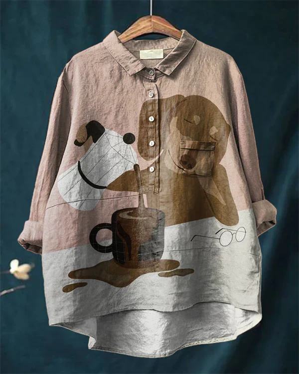 Tyra | Svart hundkonst t-shirt i bomull, regular passform