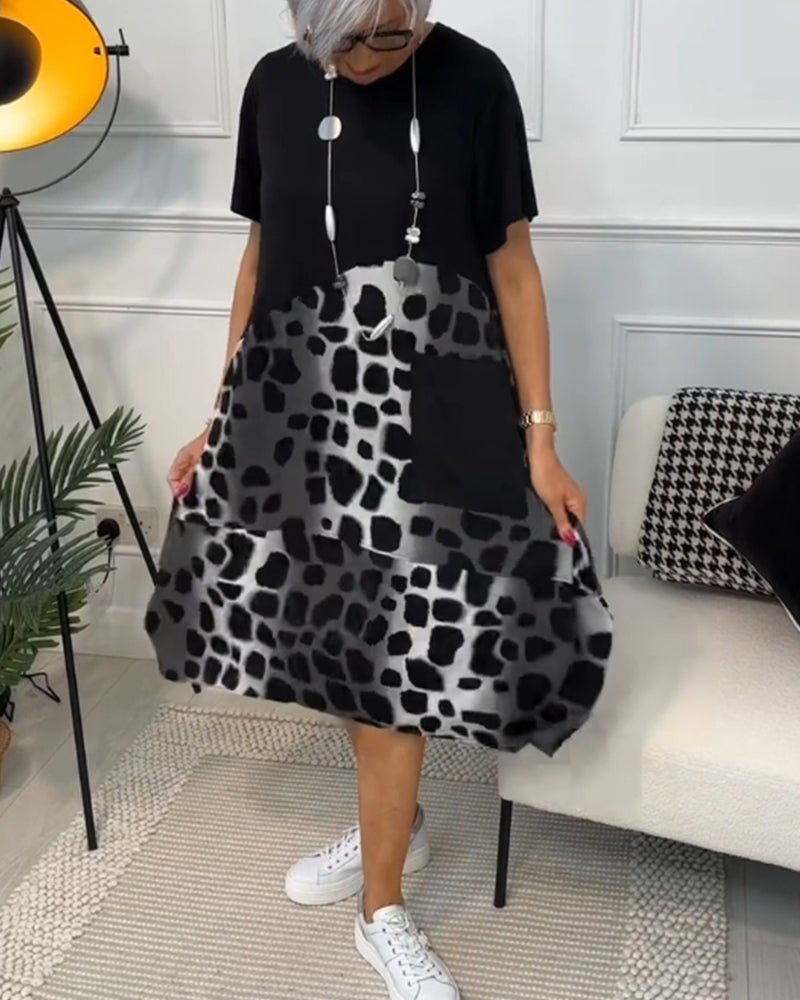 Vera | Elegant Midi Klänning i Svart Siden