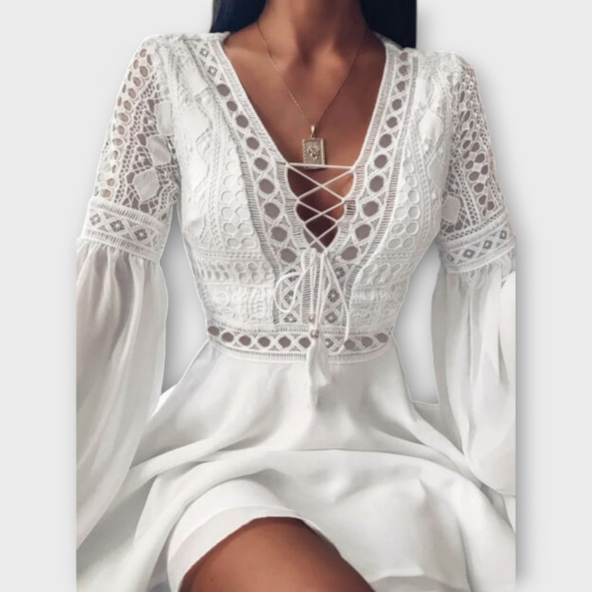 Cecilia | Kort Boho Klänning