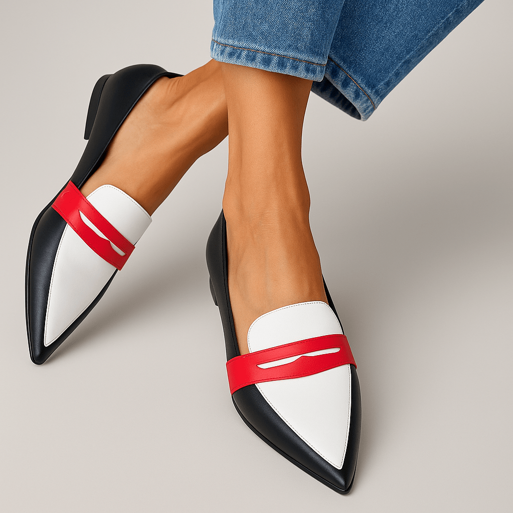 Johanna | klassiska loafers i svart läder med slät finish