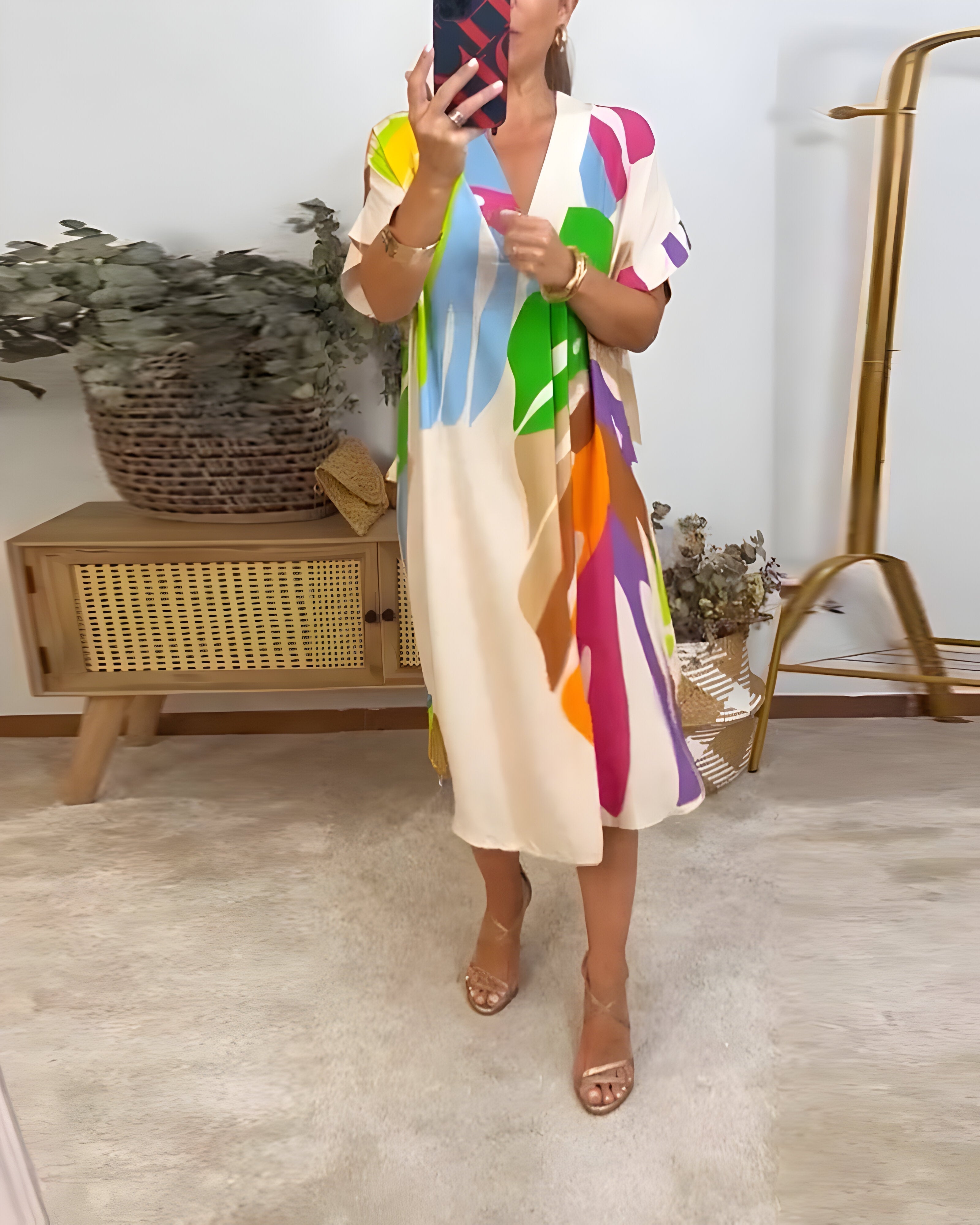 Rianna - Abstrakt Mönstrad Klänning