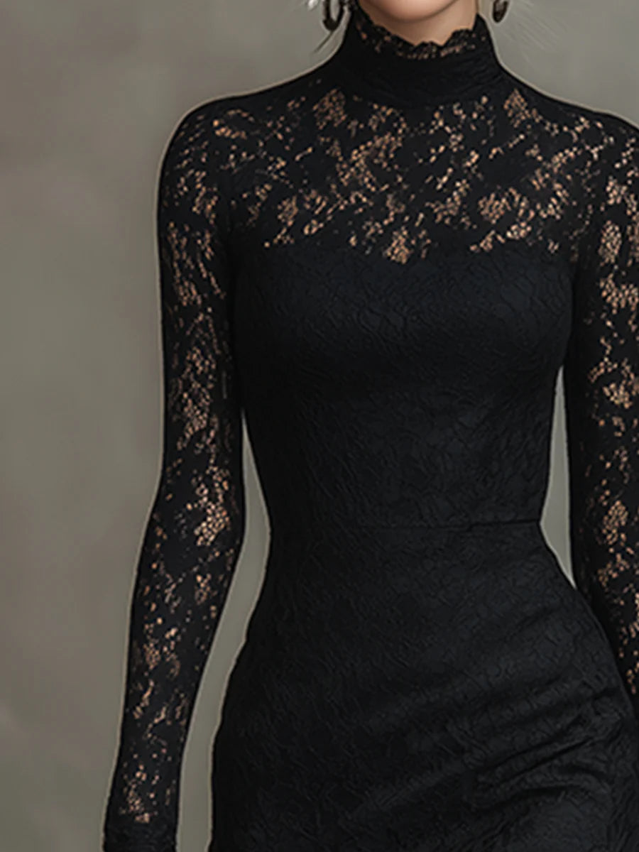 Klara | Elegant Spets Fishtail Maxi Klänning