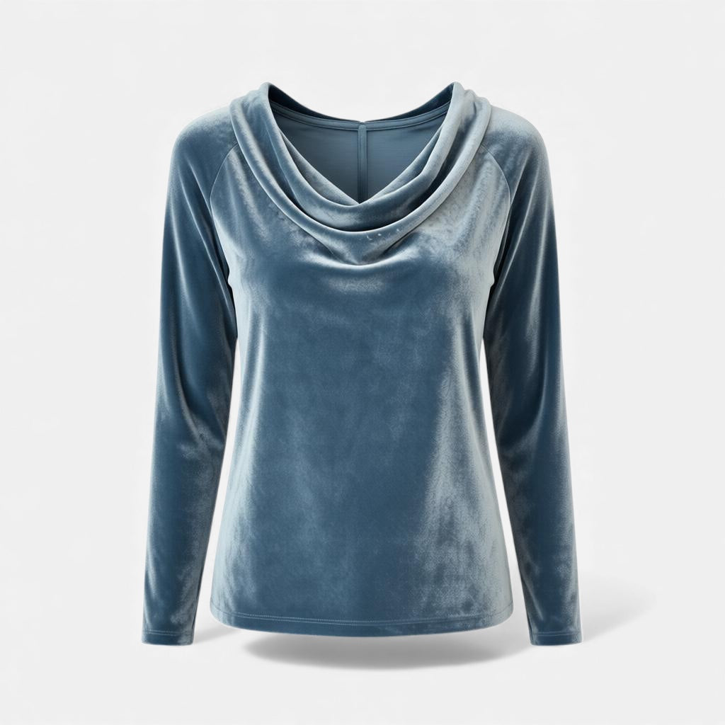 Lovisa | Top med mjuk draperad halsringning