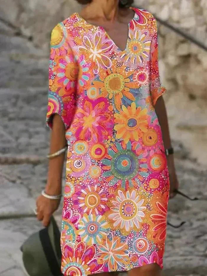 Emma | Vibrant Floral Midi Dress