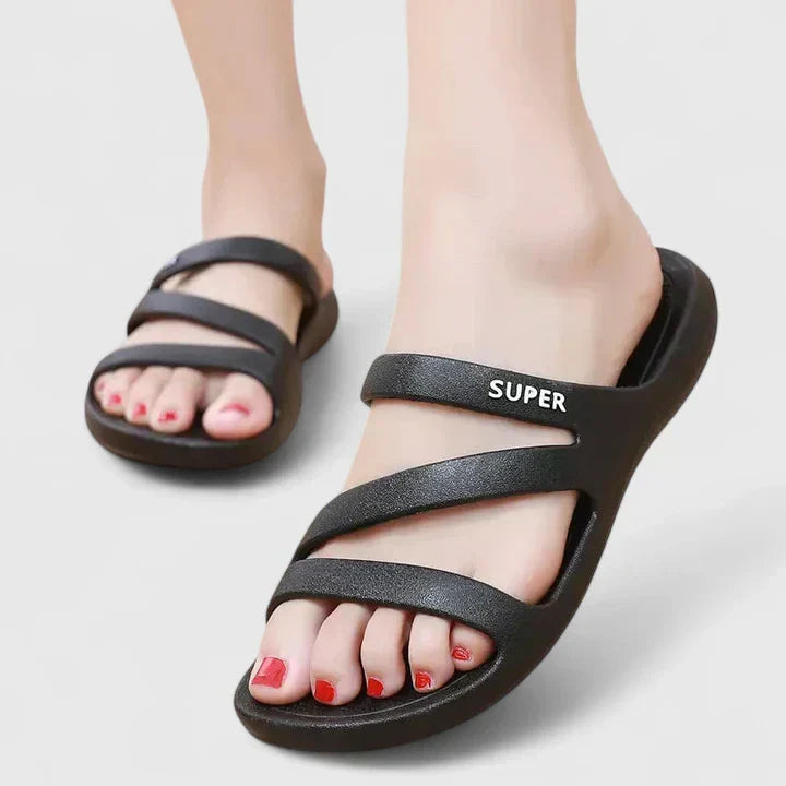 Astrid | Ortopediska sandaler i beige läder med justerbar rem