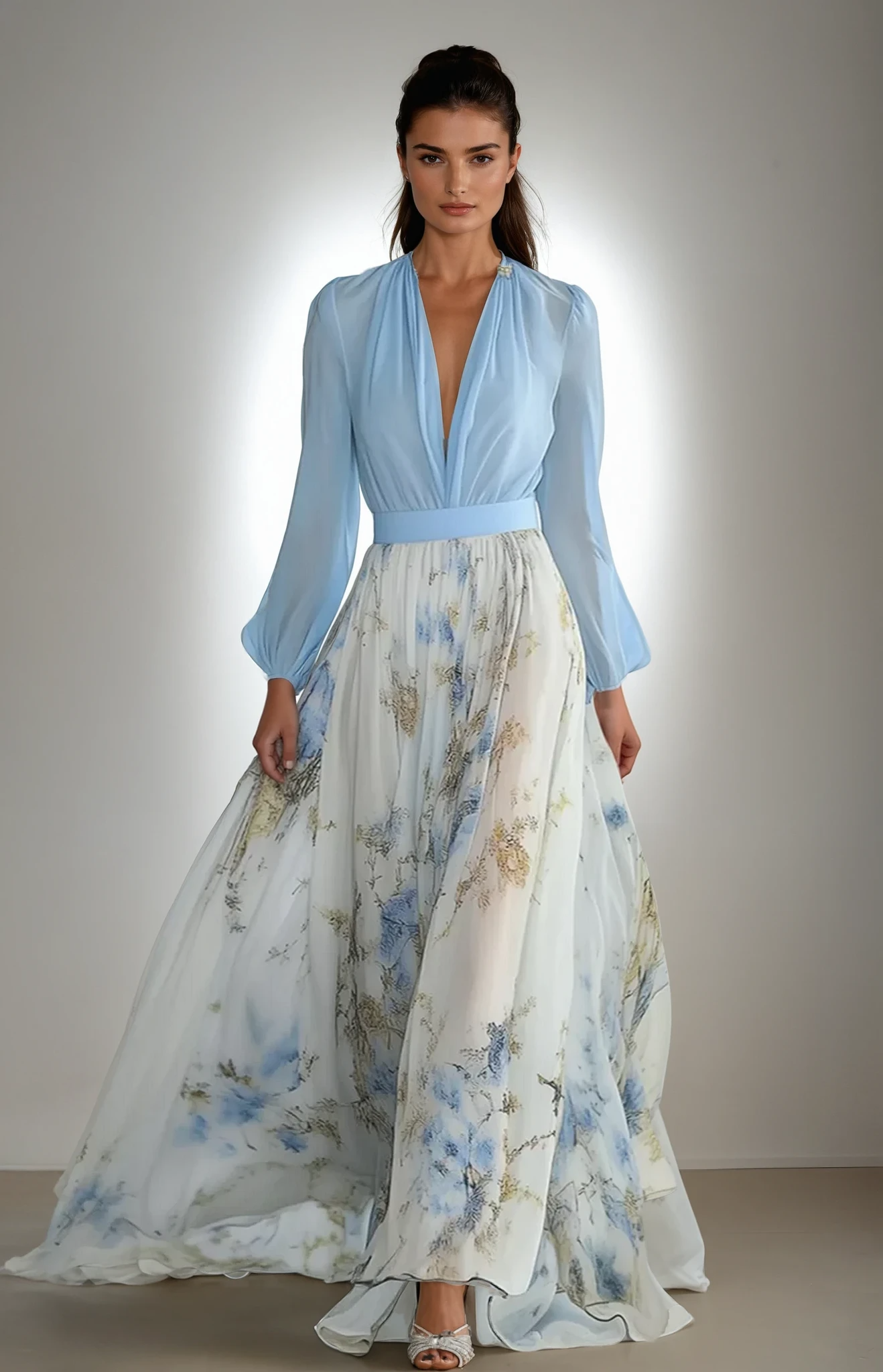 Clara | Fantastisk Maxi Klänning med Blommönster