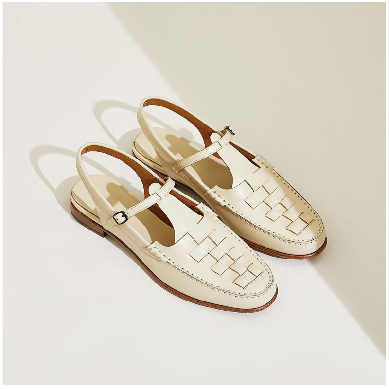 Maria | Vävd Charm Sandaler i Brun med Vävd Design