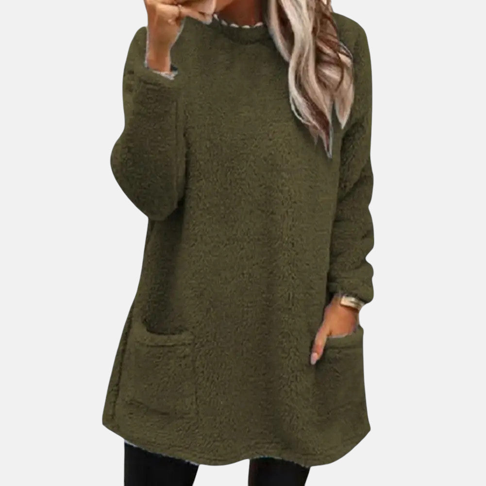 Lisa | Mellangärdig Pullover i Neutralt Melange