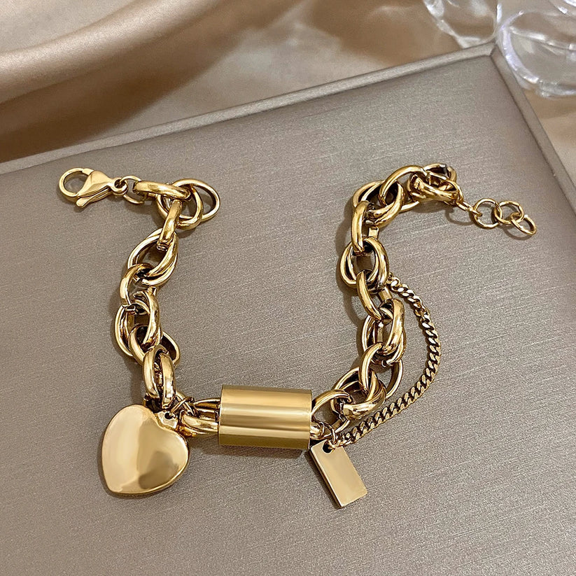 Sofia | Elegant Förgylld Chunky Armband i Guld