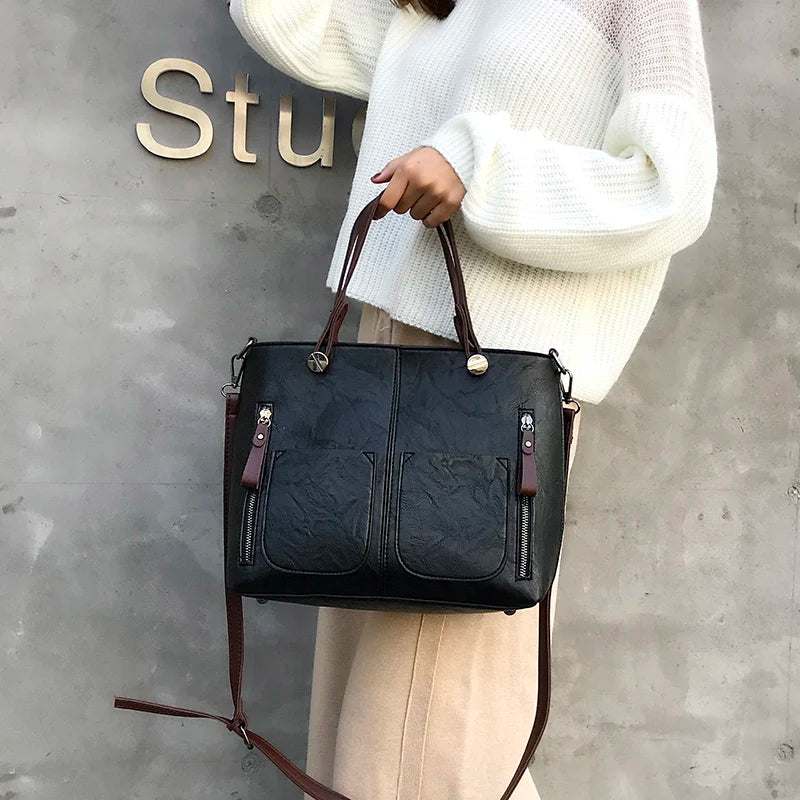 Maria | Ikonisk Retro PU Läder Crossbody Handväska