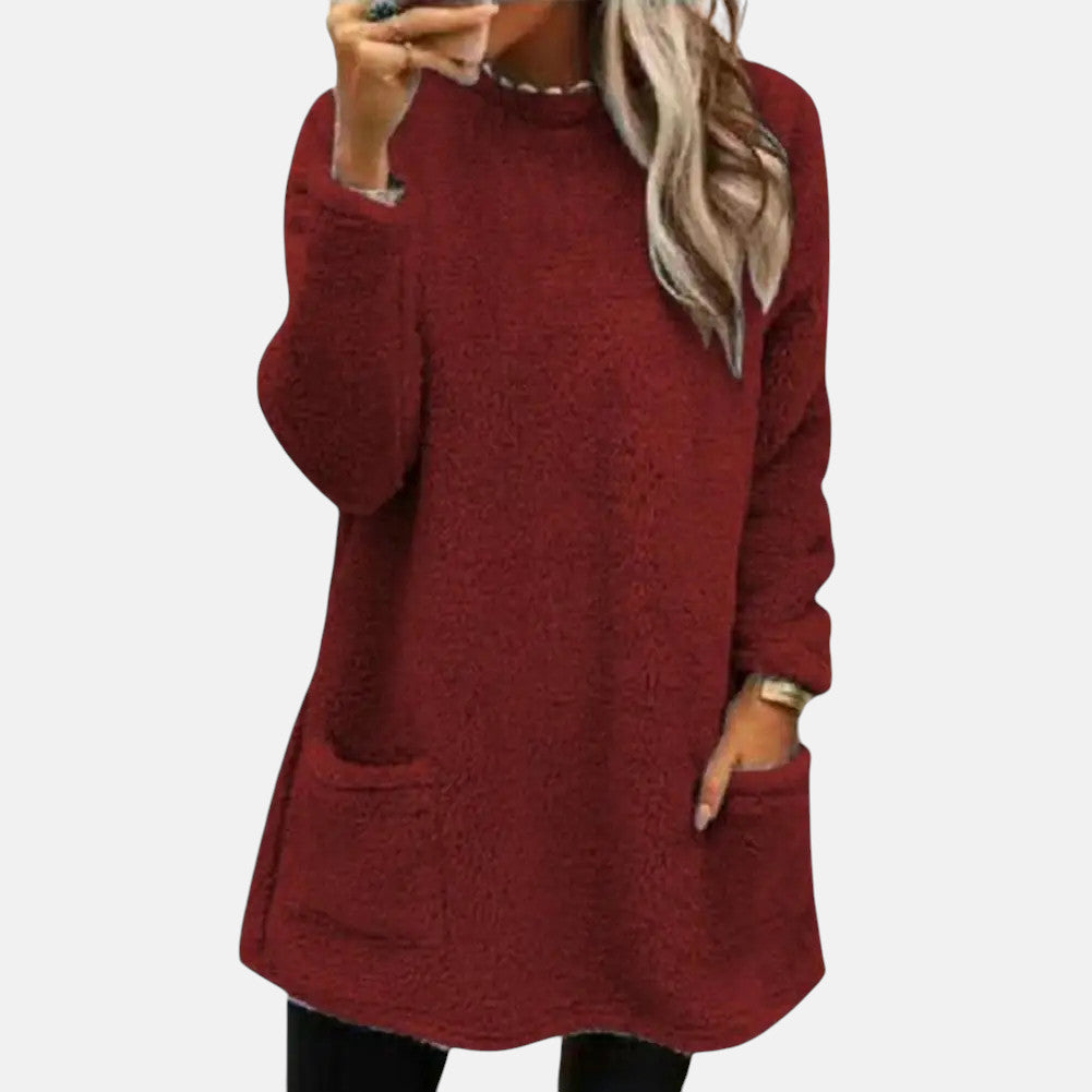 Lisa | Mellangärdig Pullover i Neutralt Melange