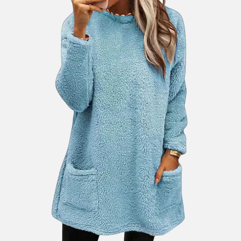 Lisa | Mellangärdig Pullover i Neutralt Melange