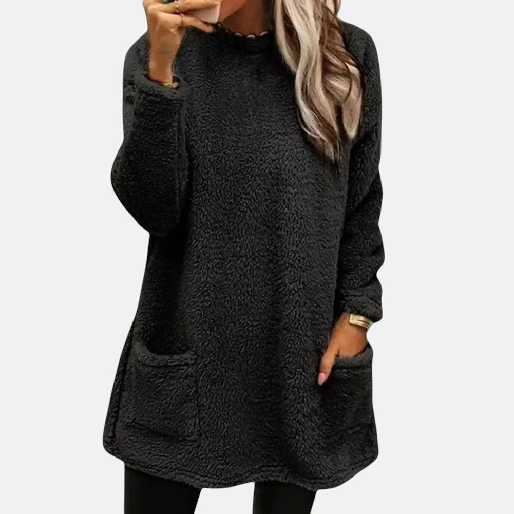Lisa | Mellangärdig Pullover i Neutralt Melange