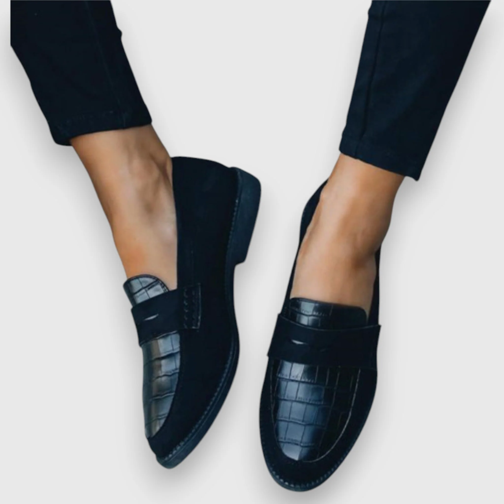Anna | Ortopediska Handgjorda Loafers i Svart LĂ€der
