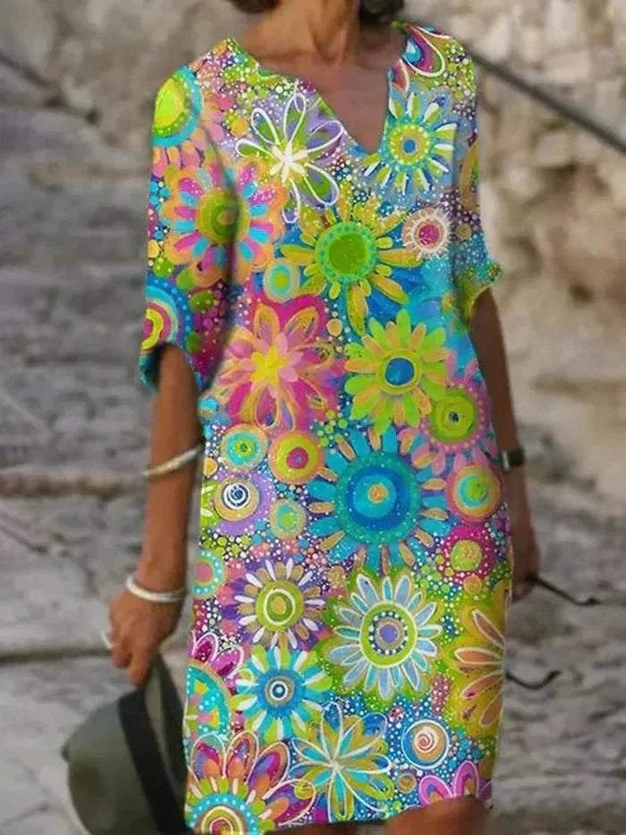 Emma | Vibrant Floral Midi Dress