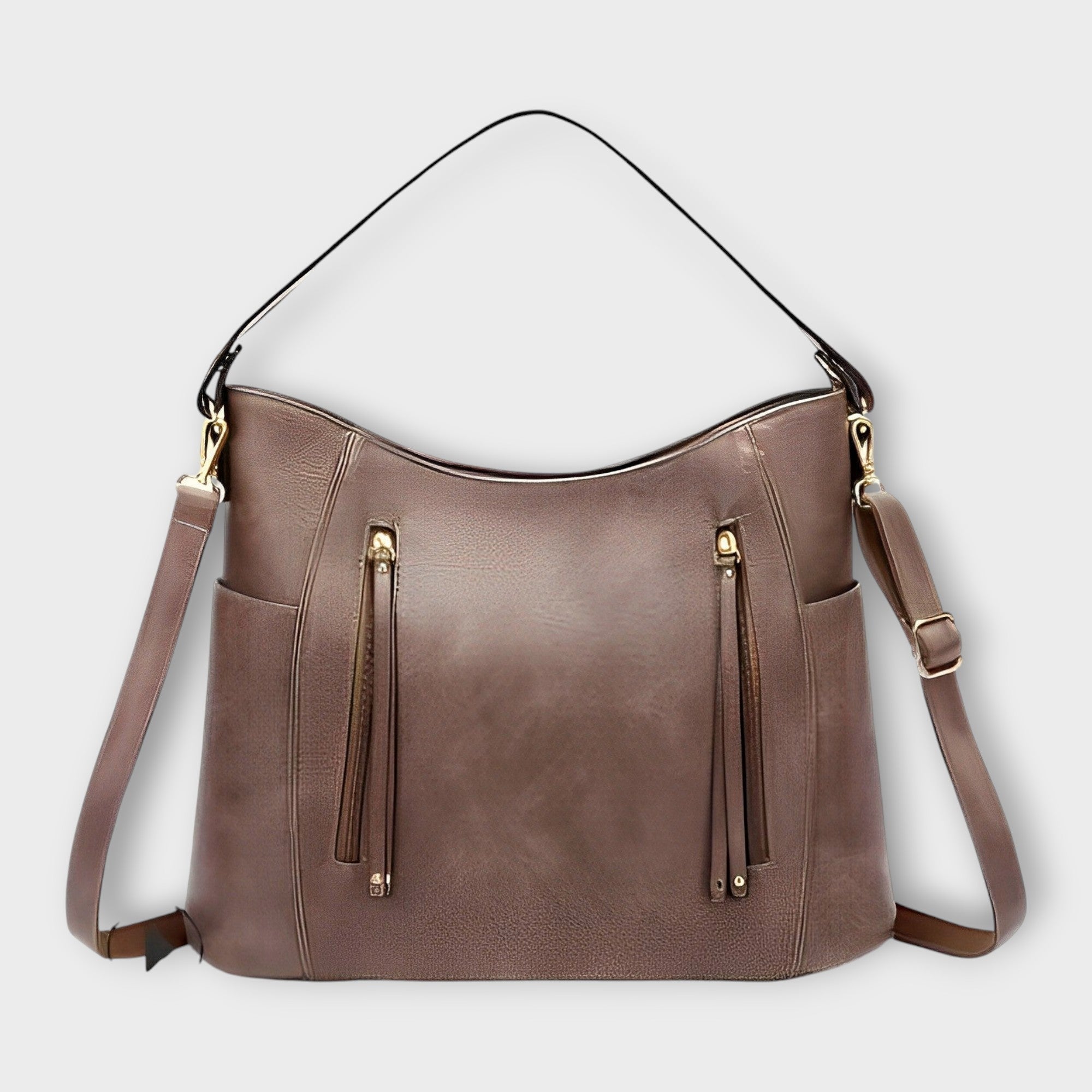 Sara | Vintage-inspirerad Elegant Handväska i Svart Läder