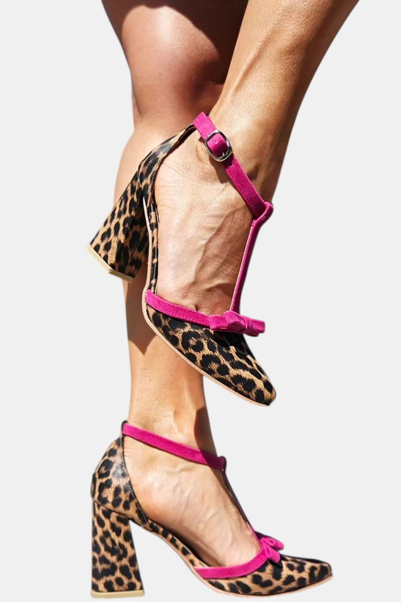 Lena | Gröna Leopardmönstrade Sandaler Med Färgstark Accent