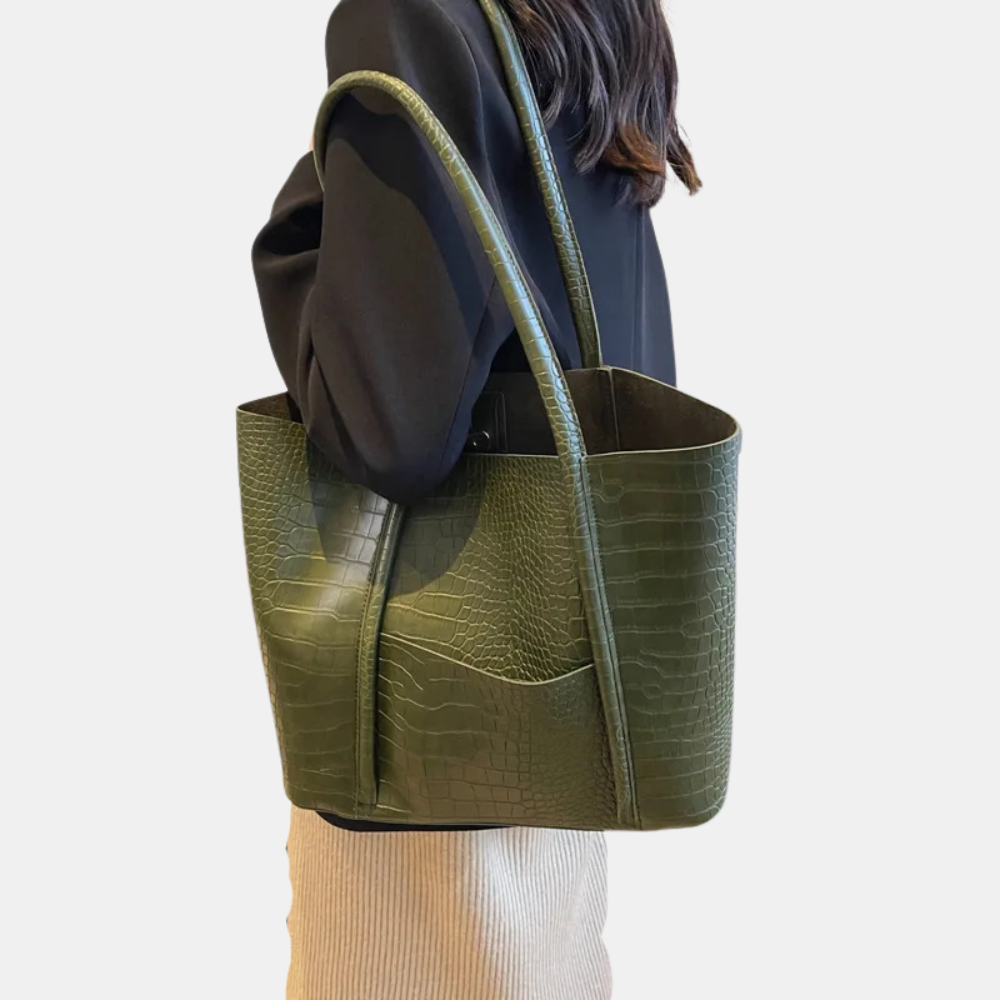 Gunilla | Krokodilskinn Axellväska