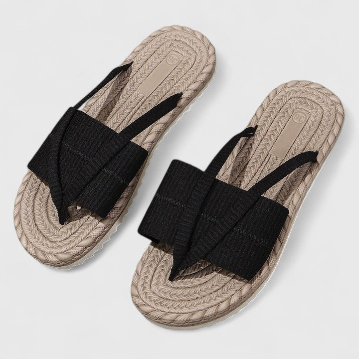 Astrid | Ortopedisk Sandal i Svart Läder med Ergonomisk Stöd