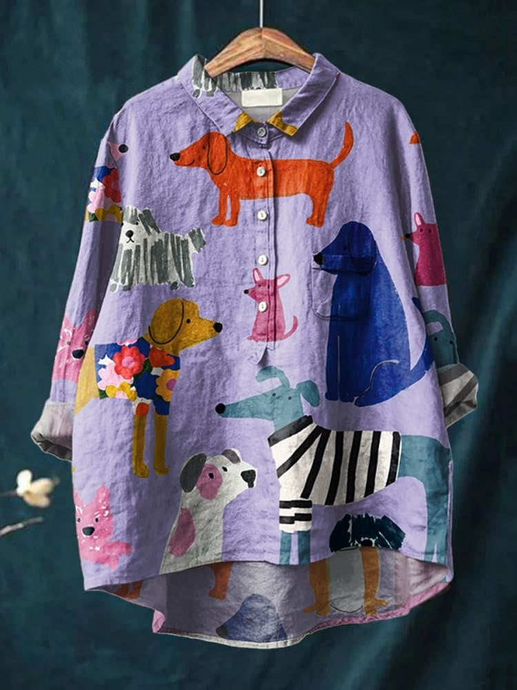 Ulrika | Oversized T-shirt med hundmotiv, svart bomull
